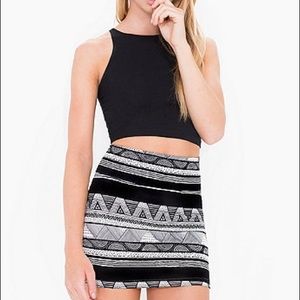 Afrika Print Cotton Spandex Jersey Mini Skirt